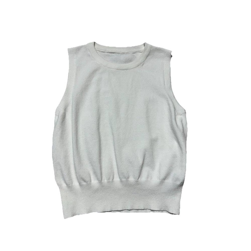 Cider White Sleeveless Sweater Vest XL Extra Large Cropped